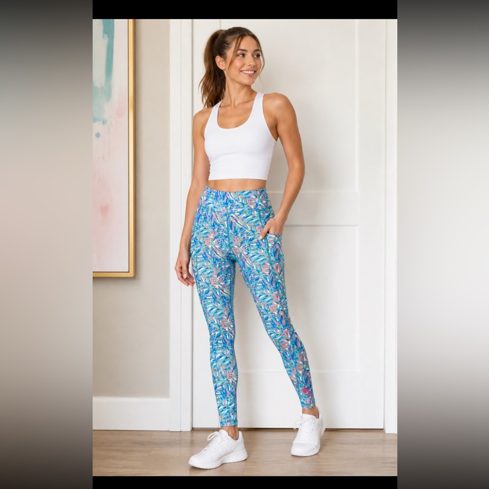 Simply Southern Tropical Print Leggings Size XL